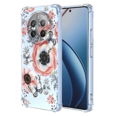 Imagem de RRXSYXL Capa para Oppo Realme 12 Pro com estampa floral transparente, capa macia à prova de choque para Realme 12 Pro Plus, borboleta