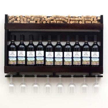 Imagem de Adega / Barzinho 10 Garrafas Delenha Decor - Cor Nogueira