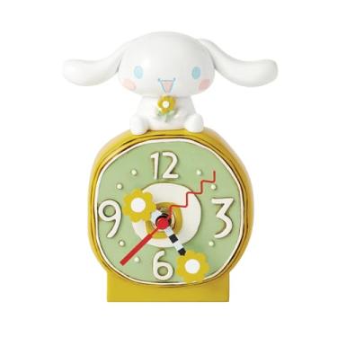 Imagem de Enesco Relógio de mesa Allen Designs Sanrio Hello Kitty Cinnamoroll segurando flor, 16,5 cm, multicolorido