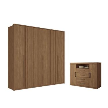 Imagem de Kit Roupeiro 6 Portas E Cômoda Tommy Jatoba