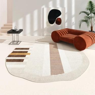 Imagem de Tapetes irregulares para sala de estar, tapete lavável moderno e minimalista para decoração de quarto, redondo e grosso (300x300 cm/B)
