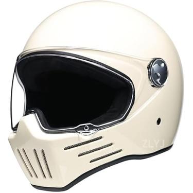 Imagem de Capacete Integral Vintage Motocicleta Moto Scooter Retro Classic Crash Racing Rally Touring Ece Aprovado Capacete, I, M