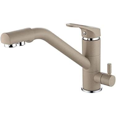 Imagem de Torneiras De Cozinha Filtro Torneira De Cozinha De 3 Vias Com Filtro De água Caminho 360 Graus Giratório Pia Misturador Torneira Bebendo Purificador De água, Oat
