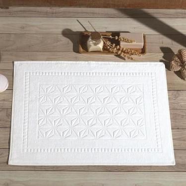 Imagem de Toalha de Piso Confort Mosaico Dohler Super Absorvente 50x70cm, Branco
