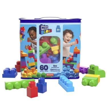 Imagem de Mega Bloks Blocos de Construção Bolsa de Construção de 60 peças azul - Mattel DCH55