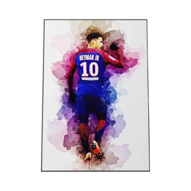 Imagem de Poster De Arte De Parede Em Aquarela De Estrela De Futebol, Pintura Em