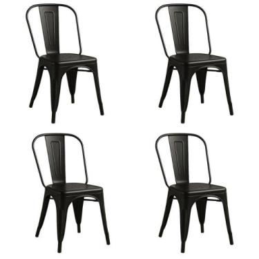Imagem de Kit 4 Cadeiras De Design Linha Tolix Metal - Preto - Garden Life