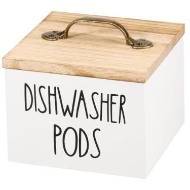 Imagem de ZJRDYYK Recipiente para lava-louças com tampa, recipiente de armazenamento de cápsulas de detergente para lavanderia, suporte de folha de secadora, recipiente de armazenamento de cápsulas de