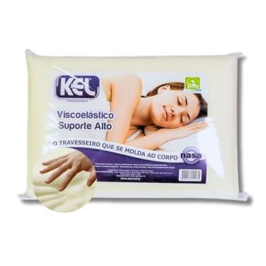 Imagem de Travesseiro ALTO 16CM Viscoelástico Kel NASA | Ortopédico, Antiácaro, Não Deforma, Ergonômico, Alívio de Pressão, Para Dormir de Lado – Conforto e Tecnologia para o Sono