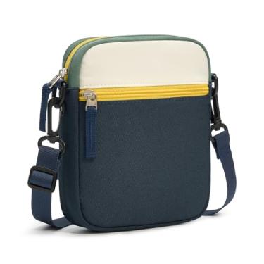 Imagem de sveter Bolsa transversal infantil para meninas, bolsas colorblock para crianças de 8 a 10 anos, 10 a 12 anos, Bege e azul-marinho