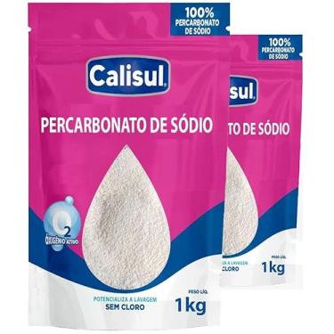 Imagem de Kit 2 pacotes de 1kg de Percarbonato de Sódio Calisul – Removedor de Manchas, Branqueador de Roupas, Potencializador de Lavagem Sem Cloro, Oxigênio Ativo - Kit com 2kg