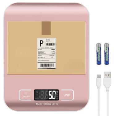 Imagem de Selegere Balança Digital de Remessa, Balança de Cozinha, Aço Inoxidável Preciso 10Kg/1G Portátil Recarregável Pequena Balança Postal para Pacotes, Pequenas Empresas, Feitas À Mão, Líquidos, Joias, Bou