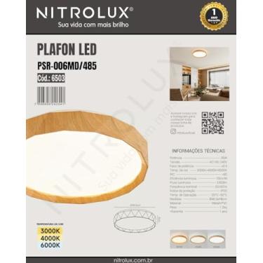 Imagem de PLAFON SOBREPOR REDONDO PSR-006MD/485 3EM1 35W MADEIRA