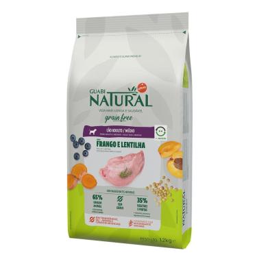 Imagem de Guabi Natural Grain Cão Adulto Médio Frango E Lentilha 12Kg