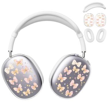 Imagem de BlHMCASE Capa de fone de ouvido para AirPods Max, lindo laço de fita kawaii, capa de silicone branca para fones de ouvido para Apple AirPods Max