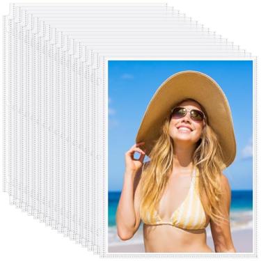 Imagem de Feifeiya Pacote com 150, 8 x 10 capas para fotos para fichário de 3 anéis (para 300 fotos). Protetores de página de fotos de arquivo, contém páginas de refil de plástico transparente, páginas de refil