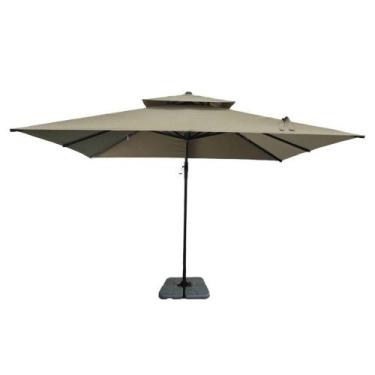 Imagem de Ombrelone Lateral Trancoso Tulum Poliéster Marrom Taupe - Fratini