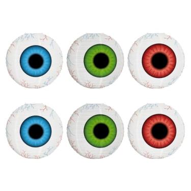 Imagem de LALAFINA 6 Peças de Abajures de Globo Ocular de Halloween Com Capa de Papel para Pendurar Luz para Festa de Halloween Em Ambientes E Externos, Decoração Assustadora para Casa