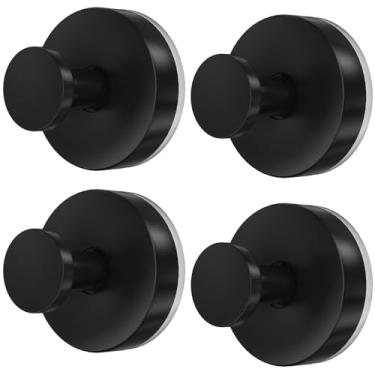 Imagem de Ganchos de ventosa para chuveiro, 4 peças de suporte de toalha sem perfuração para parede de banheiros, porta de vidro, espelho, azulejos, cozinha, roupão e guirlanda, pendurado até 6,8 kg – à prova