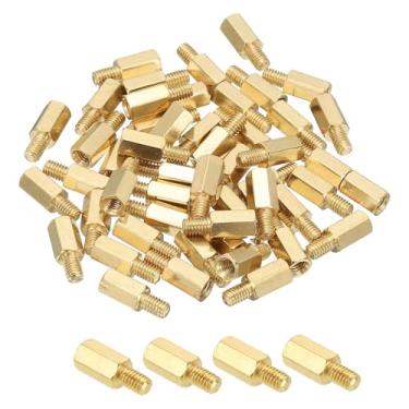 Imagem de PATIKIL M4 Suporte hexagonal de latão, 50 peças PCB parafusos espaçadores para placa-mãe drone quadricóptero computador construir projetos eletrônicos placa de circuito, ouro (M4 x 10 mm + 6 mm)