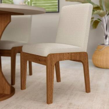 Imagem de Kit 2 Cadeiras Estofadas Fuji Mdf Freijó/bouclé Off White - M.a - A Mó