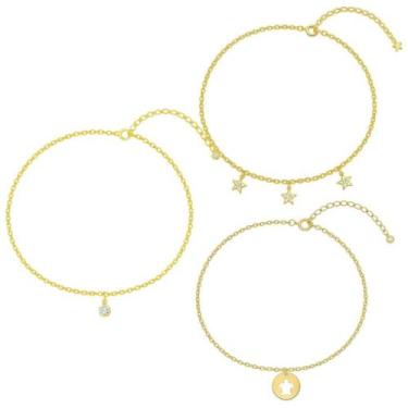 Imagem de Tornozeleira Feminina Banhada Ouro 18k Pingente Delicado - Bela Sol Ac