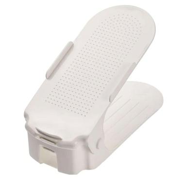 Imagem de Kit 10 Organizador Sapato Branco Brilho Regulagem Altura