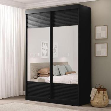 Imagem de Guarda-Roupa com Espelho 2 Portas de Correr Samambaia CabeCasa Madeira
