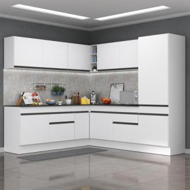 Imagem de Armário De Cozinha Completa De Canto Branco/preto - MULTIMOVEIS