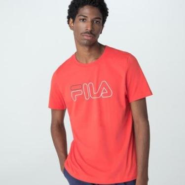 Imagem de Camiseta Fila Masculina Regular Letter Outline Slim Fit-Masculino