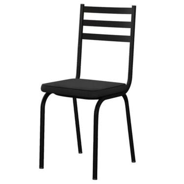 Imagem de Conjunto 2 Cadeiras Tubular Europa Assento Preto