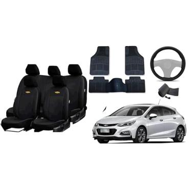 Imagem de Capa de couro + Tapete 5 peças + Capa de volante para GM cruze 17-22