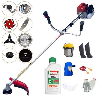 Imagem de Roçadeira Lateral 8 Em 1 Bcj521 + 6 Facas + Óleo Stihl + Epi