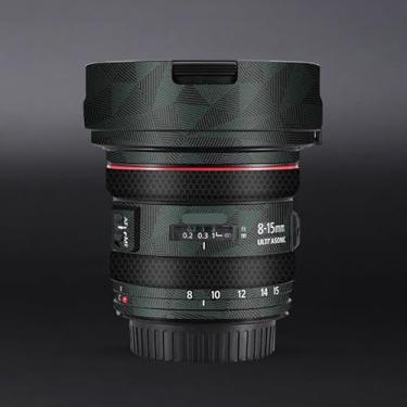Imagem de Adesivo de lente de câmera EF 8-15 4 L para Canon EF 8-15 mm F4 L revestimento película protetora vinil decalque skin (triângulo verde)