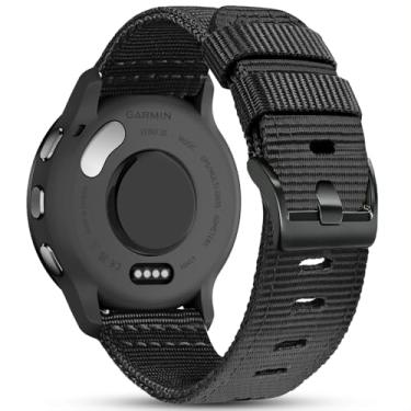 Imagem de Pulseira de nylon resistente ao desgaste de 18 mm compatível com Garmin Venu 3S/2S/Vivoactive 4S/Vivomove 3S, pulseira farbic de nylon resistente para forerunner 265S/255S/Fossil Gen 6/5E 42 mm