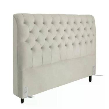 Imagem de Cabeceira De Cama Box Casal 138cm Pádua Veludo Bege