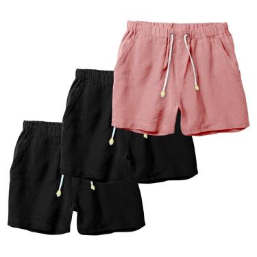 Imagem de Kit 3 Bermudas Masculina Linho Short Casual Ajuste Perfeito-Masculino