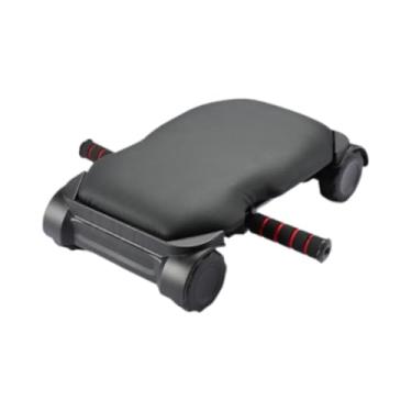 Imagem de menolana Roda abdominal com almofada macia, rebote automático para iniciantes, silencioso, atletas de quatro rodas, treinamento abdominal, exercício, Preto