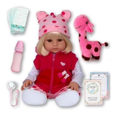 Imagem de Boneca Babe Reborn Girafinha Enxoval Completo Silicone LOL