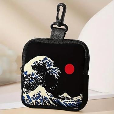 Imagem de Porta-chaves mini porta-moedas, bolsa multifuncional para chaves, moedas, fone de ouvido, batom, porta-cartões, organizador de cabos, bolsa com zíper, bolsa japonesa, acessórios pequenos presentes