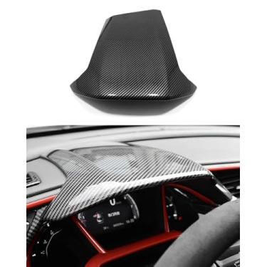 Imagem de ANUNFRRE Acessórios de carro adequados para Honda Civic 10ª geração 2016-2021 ABS fibra de carbono interior painel capa guarnição conjunto 1 peça