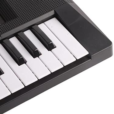 Imagem de Luqeeg Teclado Elétrico de 37 Teclas, Piano, Brinquedo, Função de Gravação de Microfone para Educação Musical Infantil, Tamanho Portátil, Plástico Preto e Branco