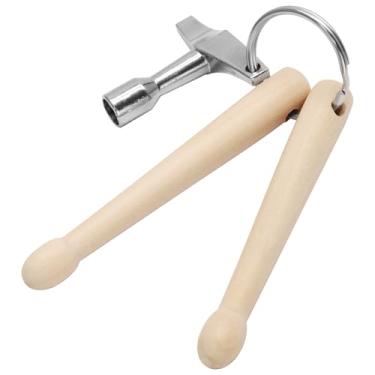 Imagem de Hordion Mini baquetas chaveiro de bateria chaveiro de bateria, afinador de baqueta de madeira, ferramentas de percussão para bateristas amantes de música