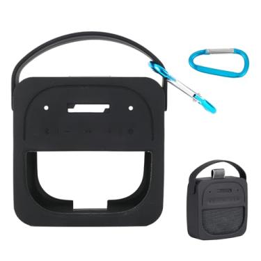 Imagem de Capa de Silicone Protetora para Bose SoundLink Micro 2nd Gen Caixa de Som Bluetooth, Cobrir Portátil com Alça & Mosquetão, Somente a Capa (Preto)