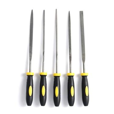 Imagem de Luqeeg 5 Peças de Arquivos de Porca de Traste de Guitarra, Ferramentas de Reparo de Guitarra de Metal Com Variedade de Vários Formatos Com Punho de Borracha Antiderrapante Confortável