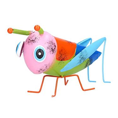 Imagem de LiebeWH Ornamento de Jardim Material de Ferro anti? Gafanhoto para Pátio Externo, Gramado, Estantes, Mesas, Cafés, Decoração (Rosa)