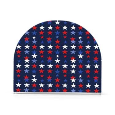 Imagem de JUZIHAI Porta-guardanapos de estrelas para mesa, dispensador de guardanapo de acrílico, suporte de lenços independente de mesa para cozinha, jantar, bar, festa, decoração de casa