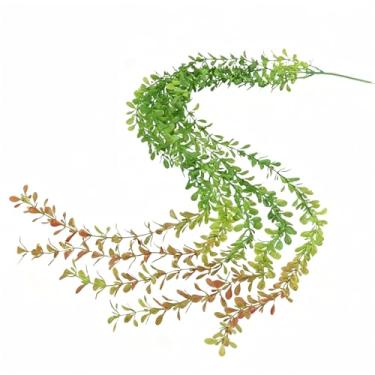 Imagem de Videiras para pendurar na parede de salgueiro-chorão verde simulação, vinhas de dragão de rio cruzado, casa, casa, decoração macia, plantas falsas, atacado (videira de feijão de cauda vermelha)
