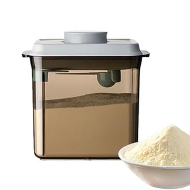 Imagem de Recipiente de fórmula portátil | Recipiente hermético para alimentos de leite em pó de 1700 ml - Suporte de fórmula com colher, para viagem, , cozinha, despensa, berçário