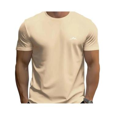 Imagem de Camiseta Casual De Algodão Para Homens, Estilo Esportivo, Gola Redonda